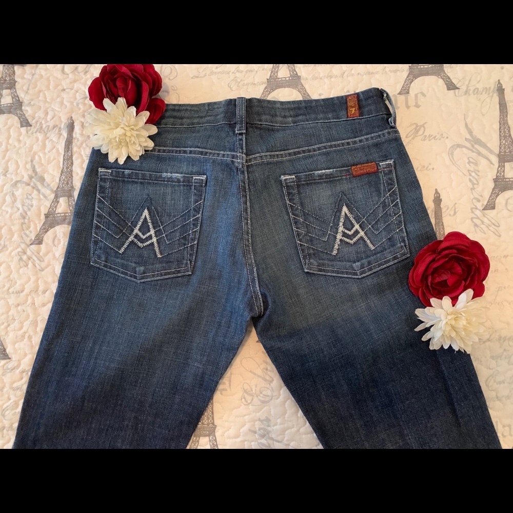 7 Seven For All Mankind A Pocket Blue Denim Jeans